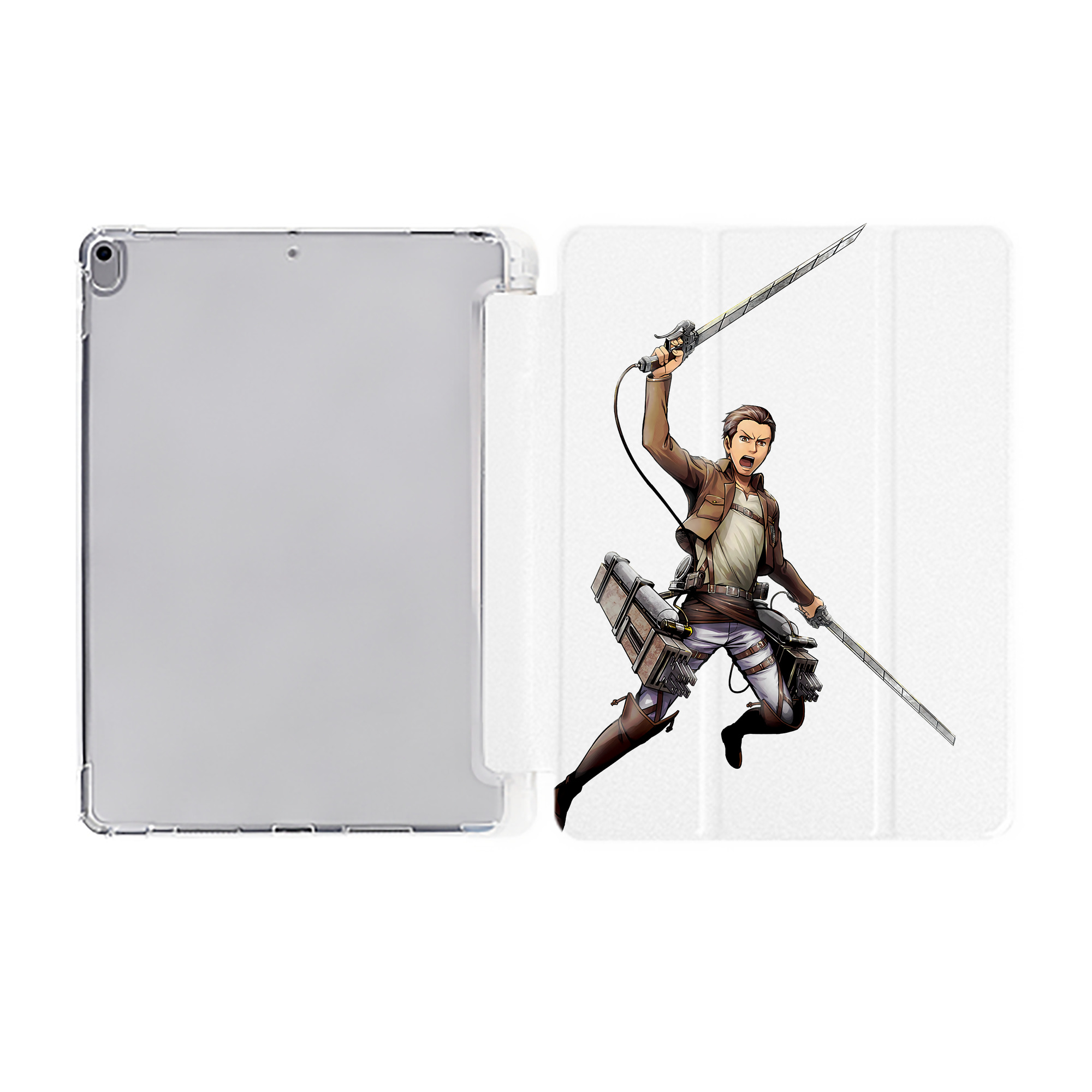 （画像用） 進撃の巨人 Attack on Titan IPad ケース ペン収納付き 三つ折りスタンド PUレザー×シリコン 対応機種9.5/10.5/10.9インチ
